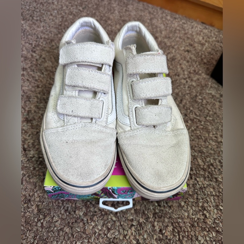 Men White Velcro Sneakers